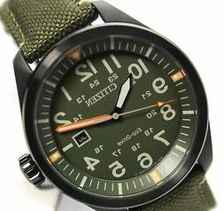 Citizen Urban Eco-Drive Solare Uomo Verde Tessuto Acciaio Te