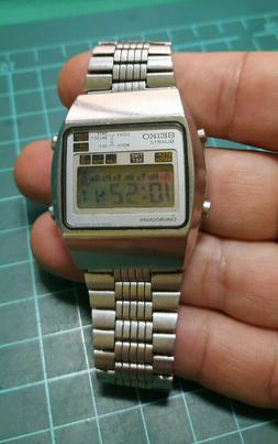 Vintage Seiko A129-5000 TV Case Digital Chronograph LCD Quar