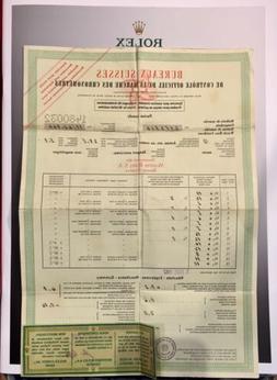 ROLEX Vintage Paper Chronometer Certificate FOR  5512 1680 1
